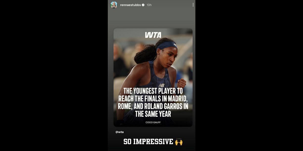Screengrab of Rennae Stubbs's Instagram story (@rennaestubbs)